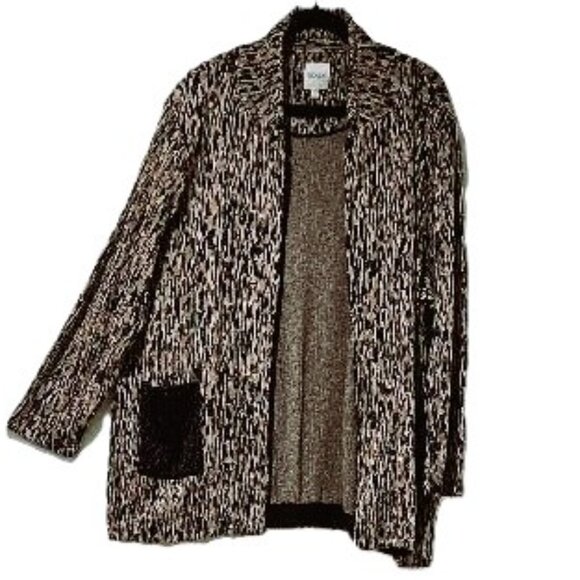 NIC+ZOE Jackets & Blazers - NIC+ZOE LEOPARD KNIT OPEN FRONT BLAZER  3x  JACKET WRAP
